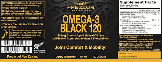 FREZZOR Omega 3 Black UAF1000+, Inflammation, 120 Count 1)
