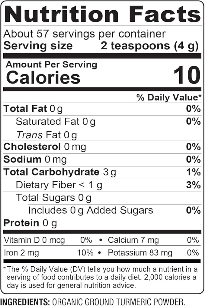 BareOrganics Turmeric Root Powder Superfood, Dietary 8 Oz