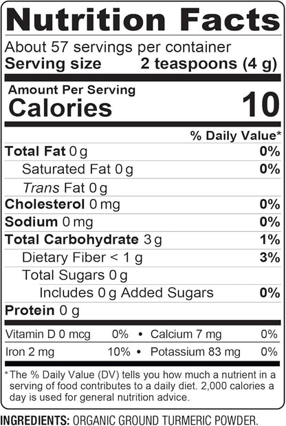 BareOrganics Turmeric Root Powder Superfood, Dietary 8 Oz