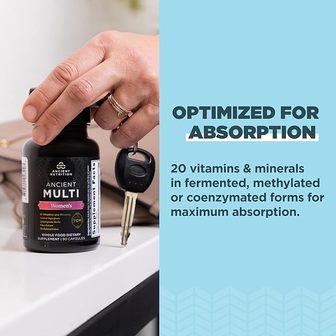 Ancient Nutrition Multivitamin for Women, Multi B12, Zinc, 90 Ct