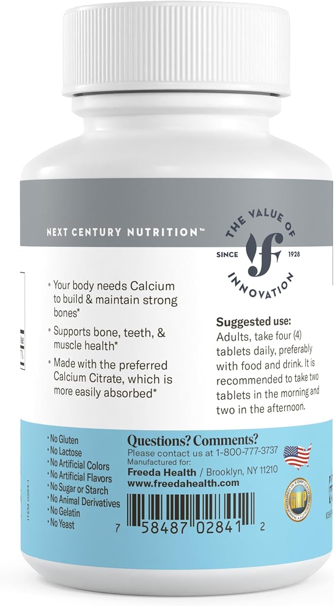 Freeda Calcium Citrate 1000mg per 1000mg Tablets (100 Ct)
