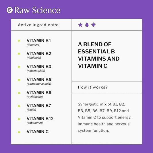 Vitamin B-Complex Capsules B1 B2 B2 B3 B3 B5 B5 B6 B6 B7 B7 B9 B9 B12, B12, Biotin, 60 Capsules