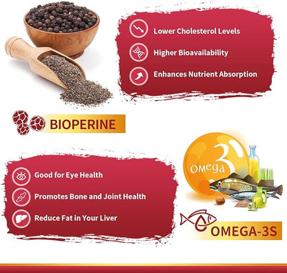 CoQ10-200mg-Softgels with PQQ, BioPerine & Omega-3, 120 Servings Q10(Ubiquinone) Supplement