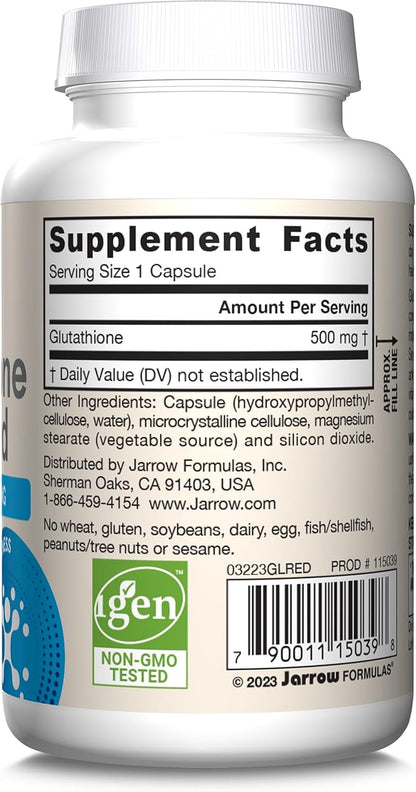 Jarrow Formulas Glutathione Reduced 500 mg 60 Veggie