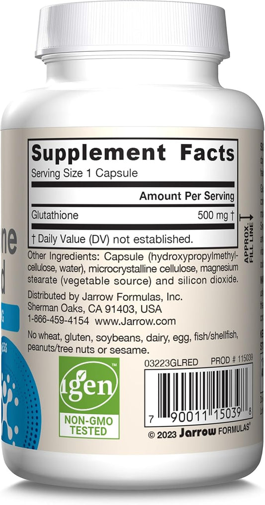 Jarrow Formulas Glutathione Reduced 500 mg 60 Veggie