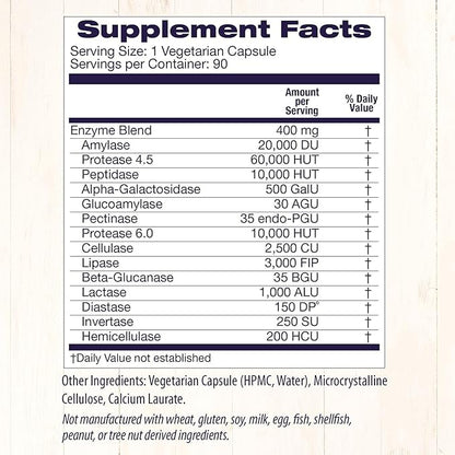 Healthy Origins Digestive Enzymes (NEC) Broad Spectrum 90 Veggie