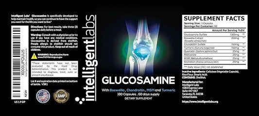 Intelligent Labs Glucosamine and Chondroitin High 180 Capsules