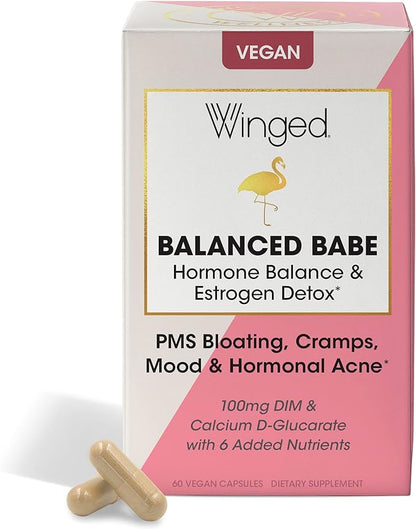 Winged Wellness Balanced Babe 100mg DIM, 100mg Calcium 6 Added 60ct