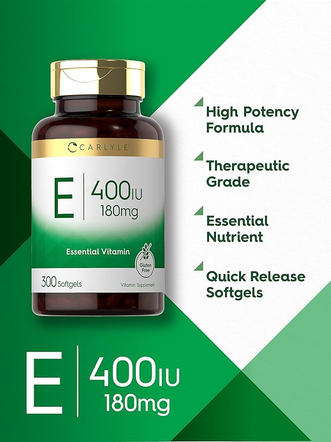 Carlyle Vitamin E Softgel Capsules 400 IU 180mg | 300 Count