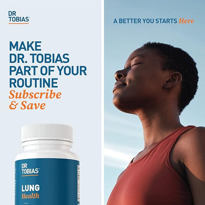 Dr. Tobias Lung Health, Lung Support Supplement with Vitamin C, Butterbur, Quercetin & Bromelain, Lung Cleanse & Detox Formula for Bronchial & Respiratory System, Non-GMO, 60 Capsules, 60 Servings