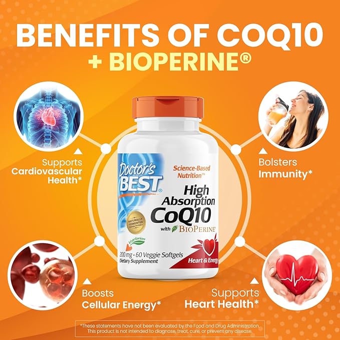 Doctor's BEST High Absorption CoQ10 200 mg, 60 Veggie