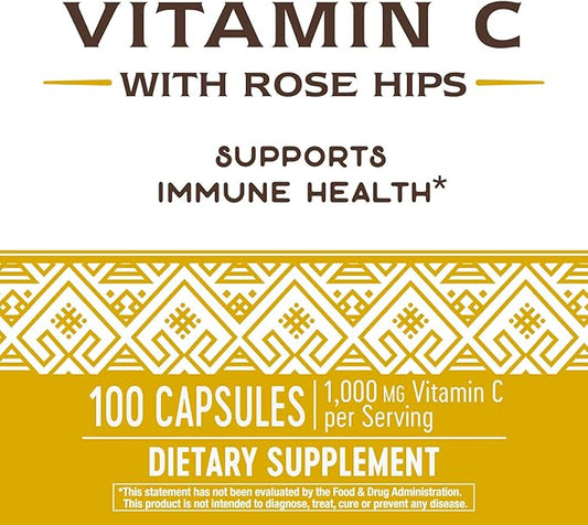 Nature's Way Vitamin C with Rose Hips 100 Capsules 2)