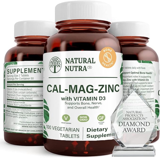 Natural Nutra Calcium Magnesium Zinc Supplement D3 for 100 Count 3)