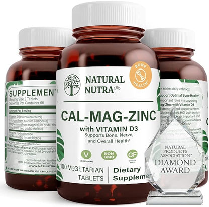 Natural Nutra Calcium Magnesium Zinc Supplement D3 for 100 Count 3)