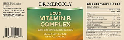 Dr. Mercola Vitamin B Complex Liquid, 9.8 Fl. (290 mL), 29 Servings,