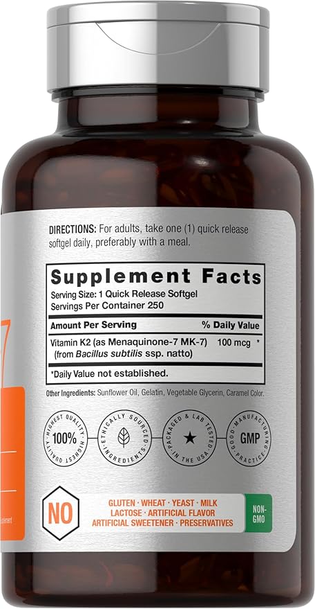 Horbäach Vitamin K2 MK7 100mcg 250 Softgels