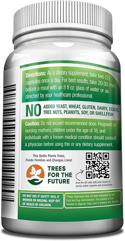 Pure Moringa Oleifera Leaf Extract Veggie Capsules 1000 mg. Natural Herbal Supplement. Energy, Mood, Memory and Focus Support. Premium Green Superfood (3 Bottles)