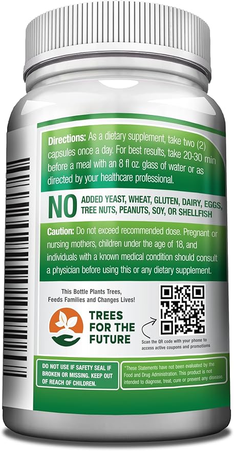 Pure Moringa Oleifera Leaf Extract Veggie Capsules 1000 mg. Natural Herbal Supplement. Energy, Mood, Memory and Focus Support. Premium Green Superfood (3 Bottles)