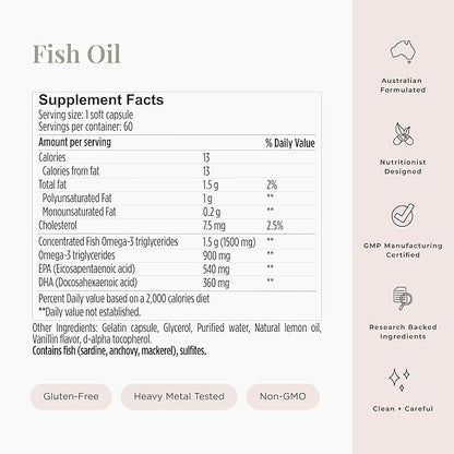 JSHealth High Strength Fish Oil Supplements 3 Fish 3 Supplement, 120 Capsules