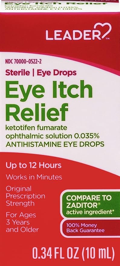 LEADER Sterile Eye Drops for Eye 0.035%, Works 12 Hours, 0.34 oz