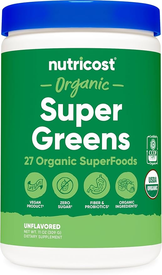Nutricost Organic Super Greens Powder (30 Servings) (30 Servings,