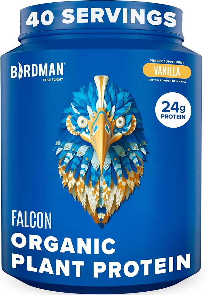 BIRDMAN Falcon Vegan Protein Powder Organic, 40 Servings 2.64lb