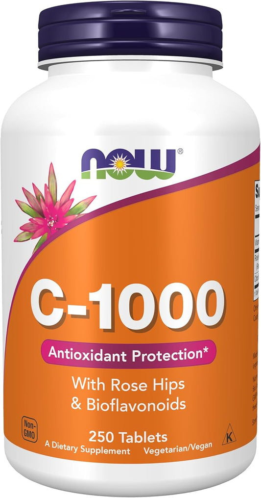 NOW Supplements, Vitamin C-1,000 with Rose 250 Tablets 1)