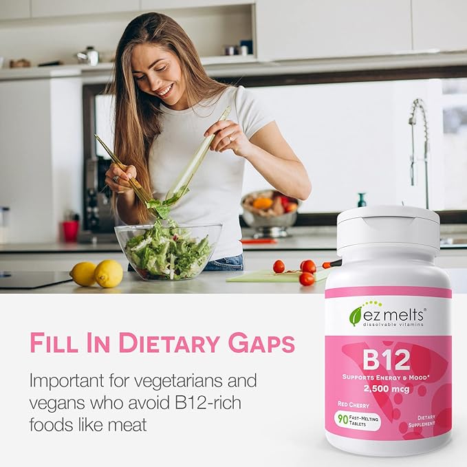 EZ Melts B12 Sublingual Vitamin 2,500 3-Month Supply