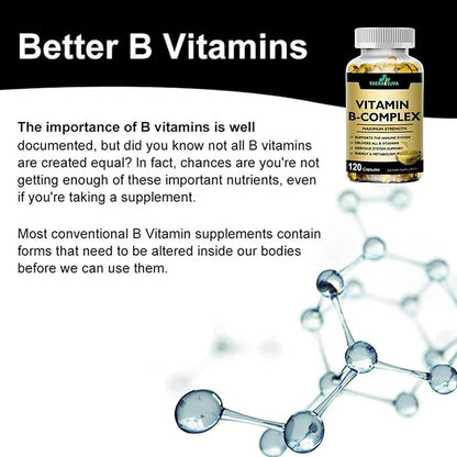 Max Strength Vitamin B-Complex + CoQ10 120 Softgels, 60 Day