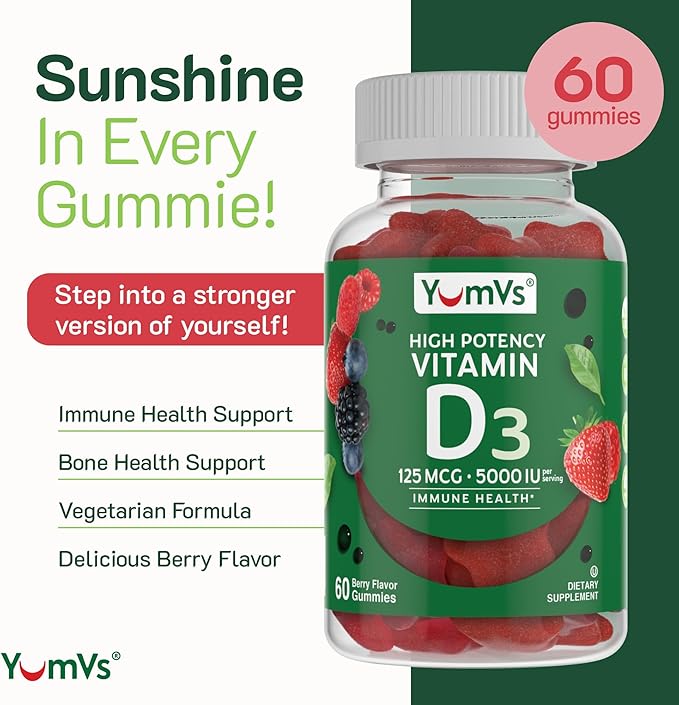 Vitamin D3 Jellies by YumV's 5000 IU 60 Count
