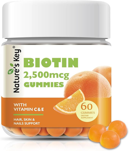Nature's Key Biotin Gummies with Vitamin 60 Count