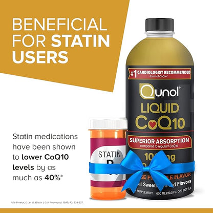 Qunol Liquid CoQ10 100mg, Superior Absorption Q10, Antioxidant 60 Servings, 20.3 oz