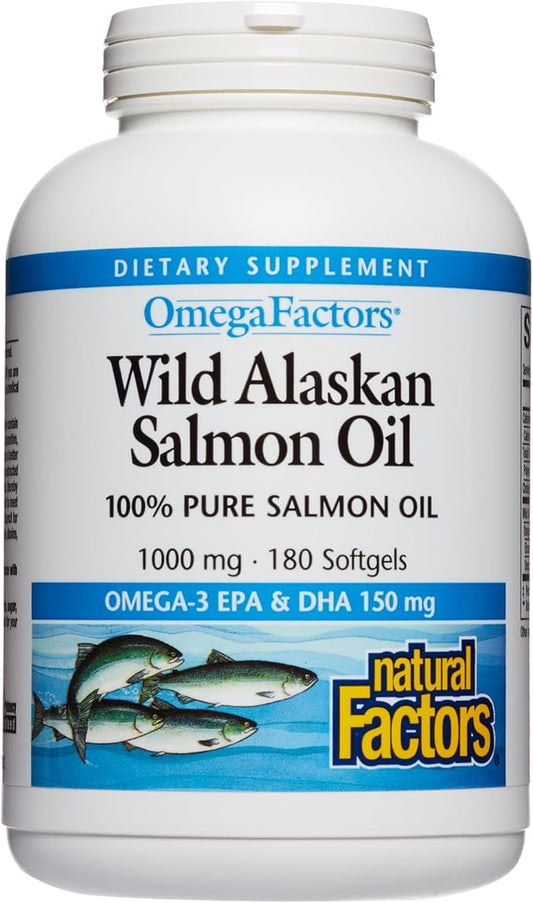 Natural Factors, Wild Alaskan Salmon Oil Omega-3, EPA, 180 Count 1)