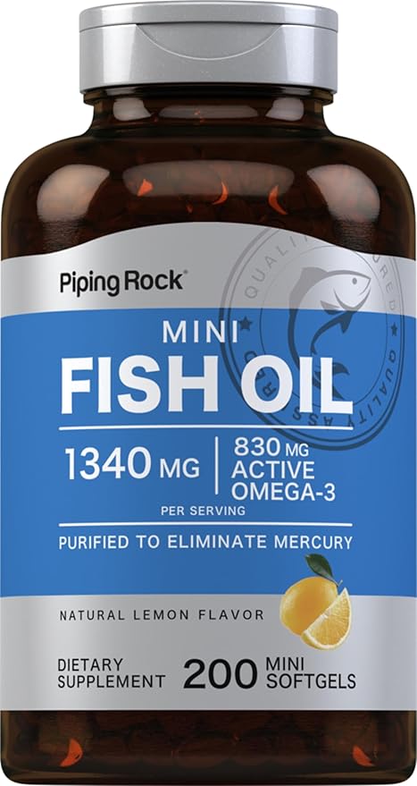 Piping Rock Mini Fish Oil Softgels 1340mg 200 Pills Omega-3 |