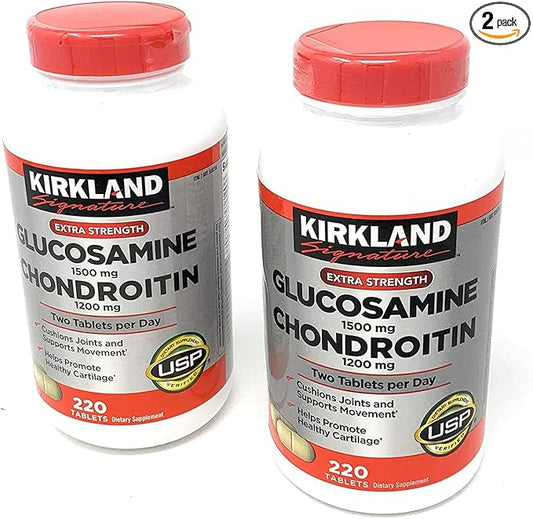 TZWK Kirkland Signature Extra Strength Glucosamine 1500mg/Chondroitin 1200mg 1200mg Sulfate 220 Tablets 2)