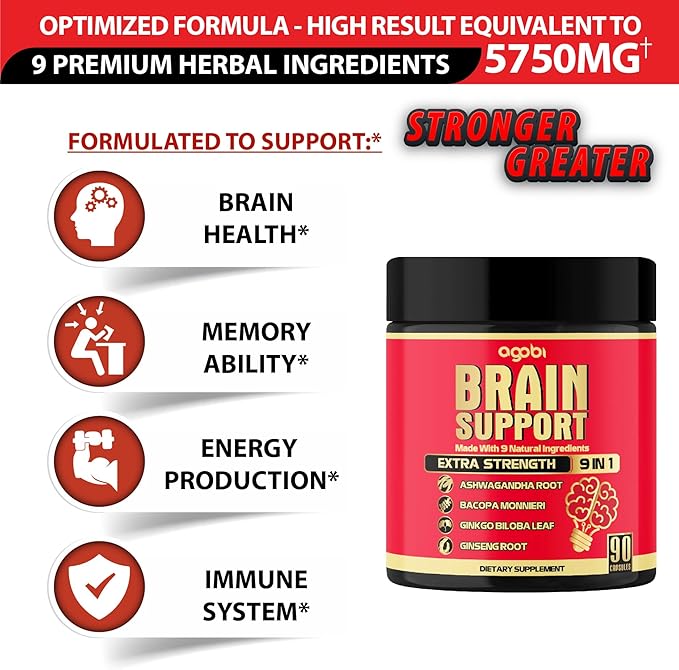 Brain Support Supplement for 3 Months 20:1, Gotu 90 Capsules