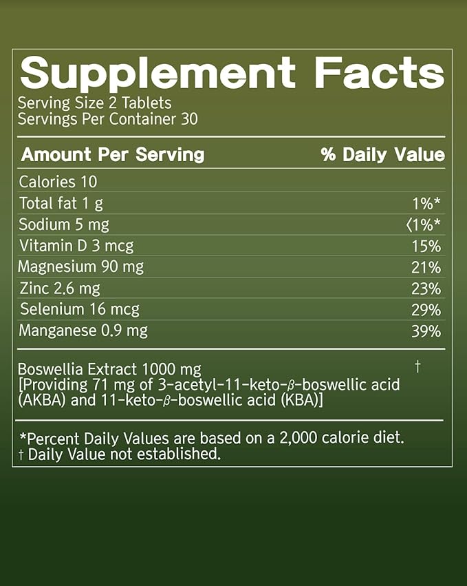 for Joints Health and Cartilage, Boswellia, 1,000mg of 71mg of (60 Tablets)