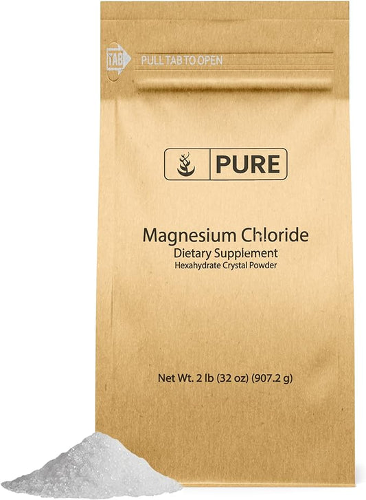 Pure Original Ingredients Magnesium Chloride (2lb) Oral Supplement, Crystal Powder, Magnesium Supplement, Food Grade