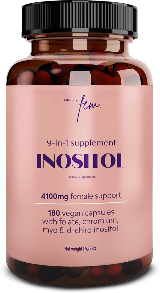 Myo-Inositol & D-Chiro Inositol Supplement for Women | PCOS 4100MG (40:1 Ratio) | Hormonal Balance, Fertility, Preconception, Pregnancy & Ovarian Support | 1 Month Supply | Vegan Capsules