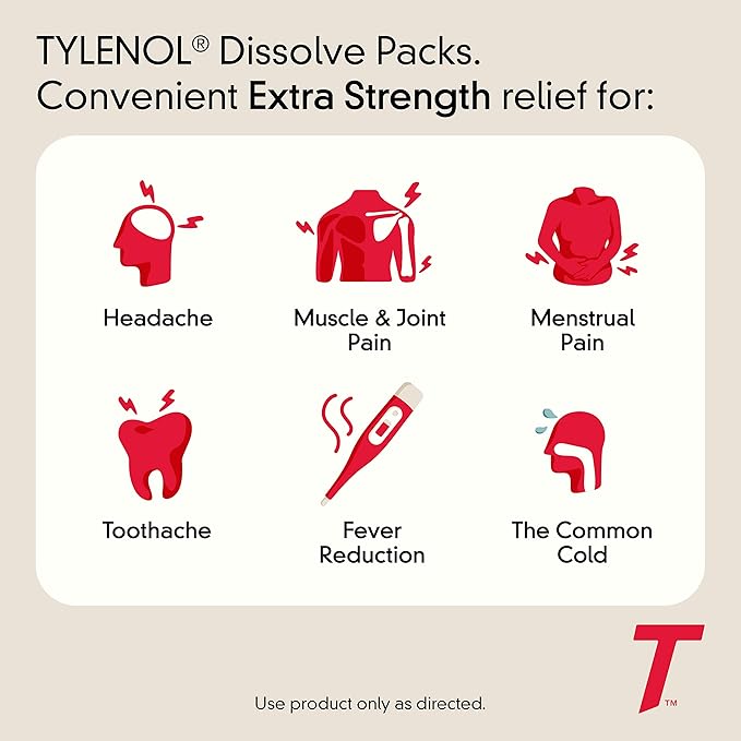 Tylenol Extra Strength Dissolve Packs, 500 12 ct