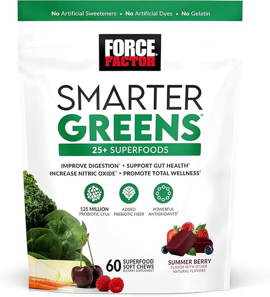 Force Factor Smarter Greens Superfood Chews,