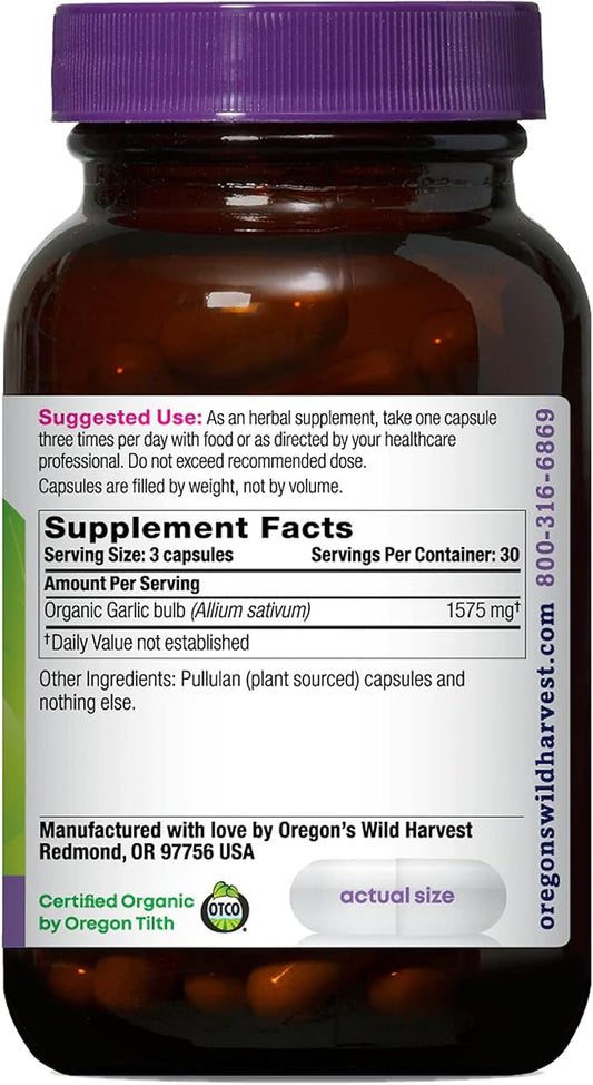Oregon's Wild Harvest, Certified Organic Garlic 1575 mgs, 90 Count