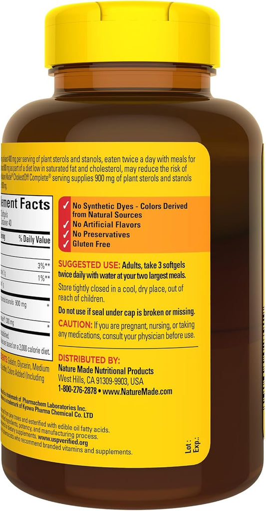 Nature Made CholestOff Complete, Dietary Supplement 120 Softgels, 20 Day