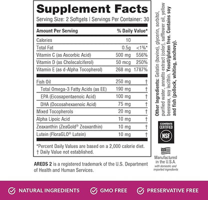 EyePromise Macular Health Eye Vitamin | 60 Softgel Capsules with No Zinc, Containing Lutein, Vitamin C, D, E, Omega-3 Fish Oil, and Zeaxanthin |