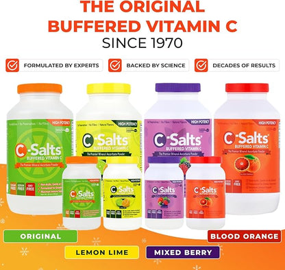 4000mg Vitamin C Powder Supplement - 100% Pure Buffered Powdered Drink with Ascorbate C - Potent Immune Support, Stomach-Friendly, Organic, Vegan, Sodium & Sugar-Free, Blood Orange 8oz
