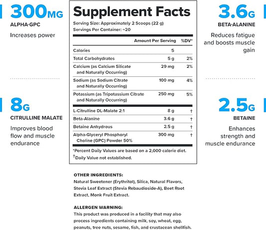 LEGION Pulse Pre Workout Supplement - All Natural Nitric Oxide Preworkout Drink to Boost Energy, Creatine Free, Naturally Sweetened, Beta Alanine, Citrulline, Alpha GPC (Caffeine Free Sour Candy)