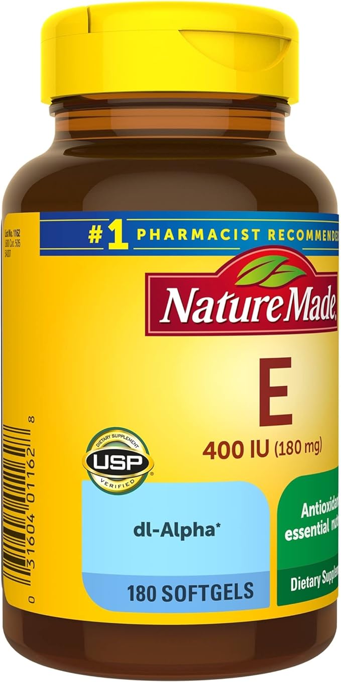 Nature Made Vitamin E 180 mg (400 IU) 180 Softgels, 180 Day