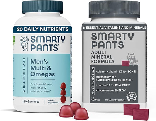SmartyPants Multivitamin for Men & Mineral 3 Fish CoQ10 and 30 Day