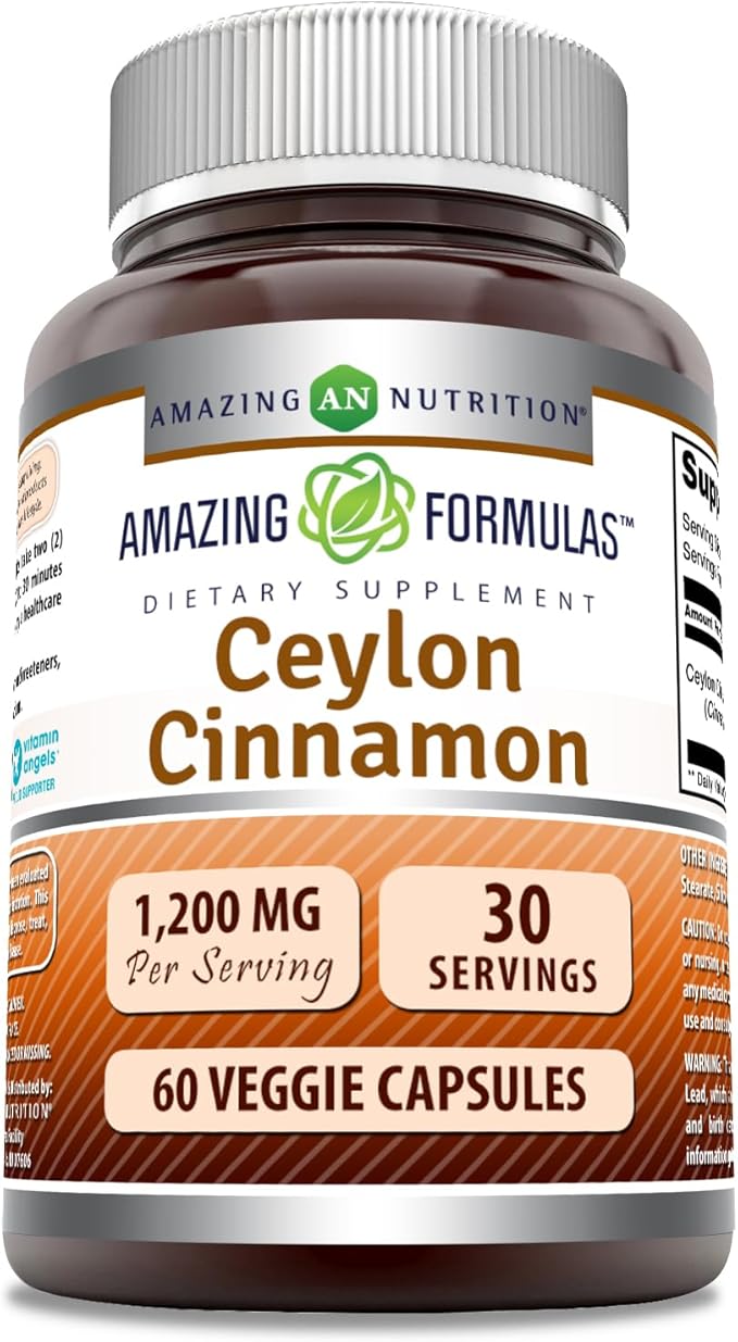 Amazing Formulas Ceylon Cinnamon 1200 Mg (1 Pack, 60 Count)