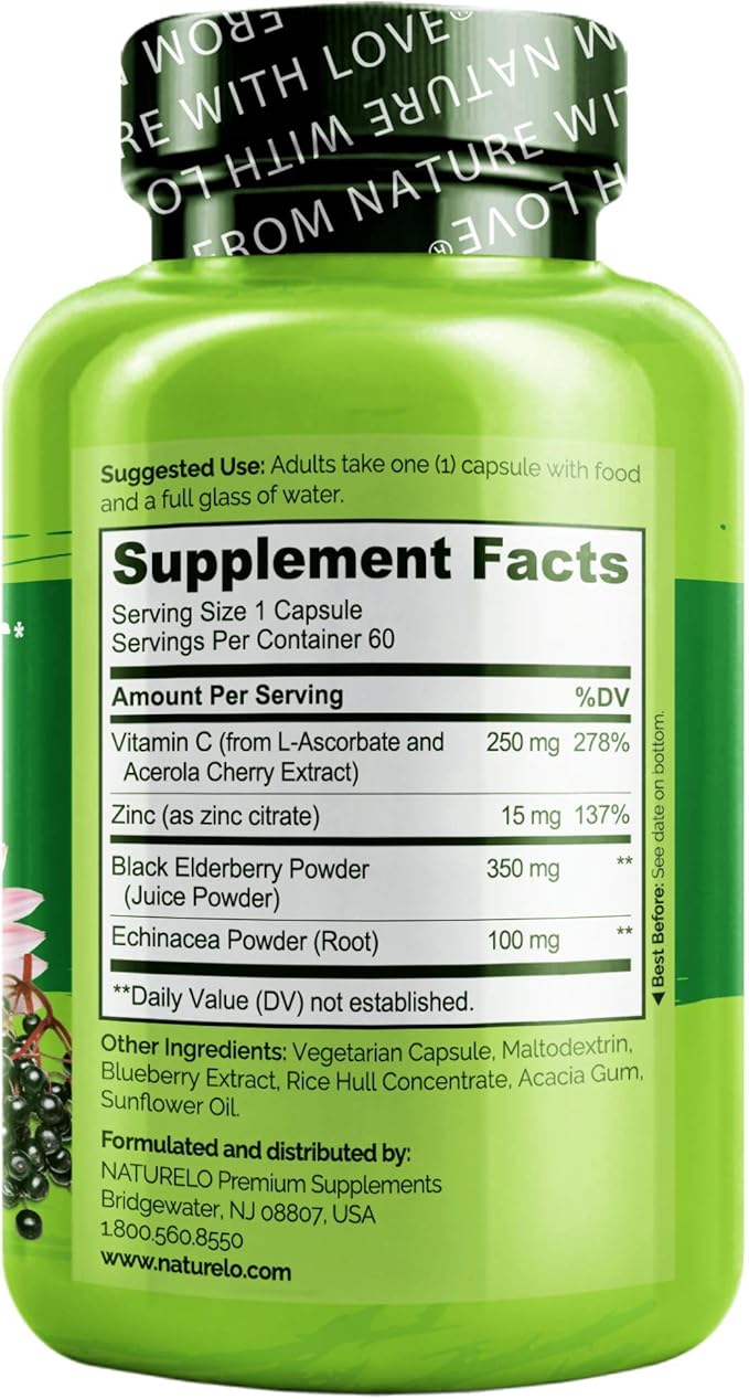 NATURELO Immune Support – Vitamin C, 60 Vegan